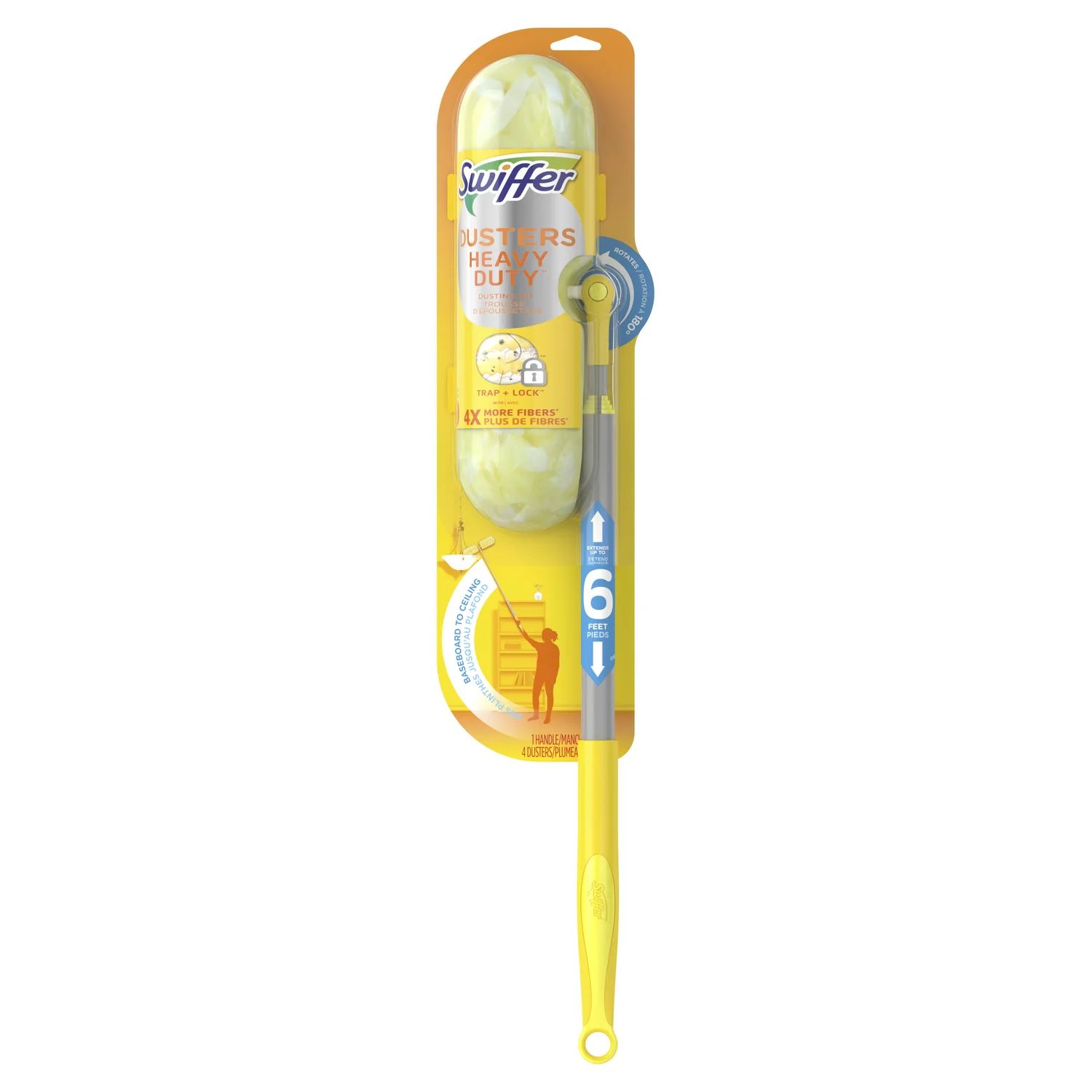 Swiffer 360 Heavy Duty Dusters Microfiber 360 Duster Kit 20 in. W X 72 in. L 1 pk
