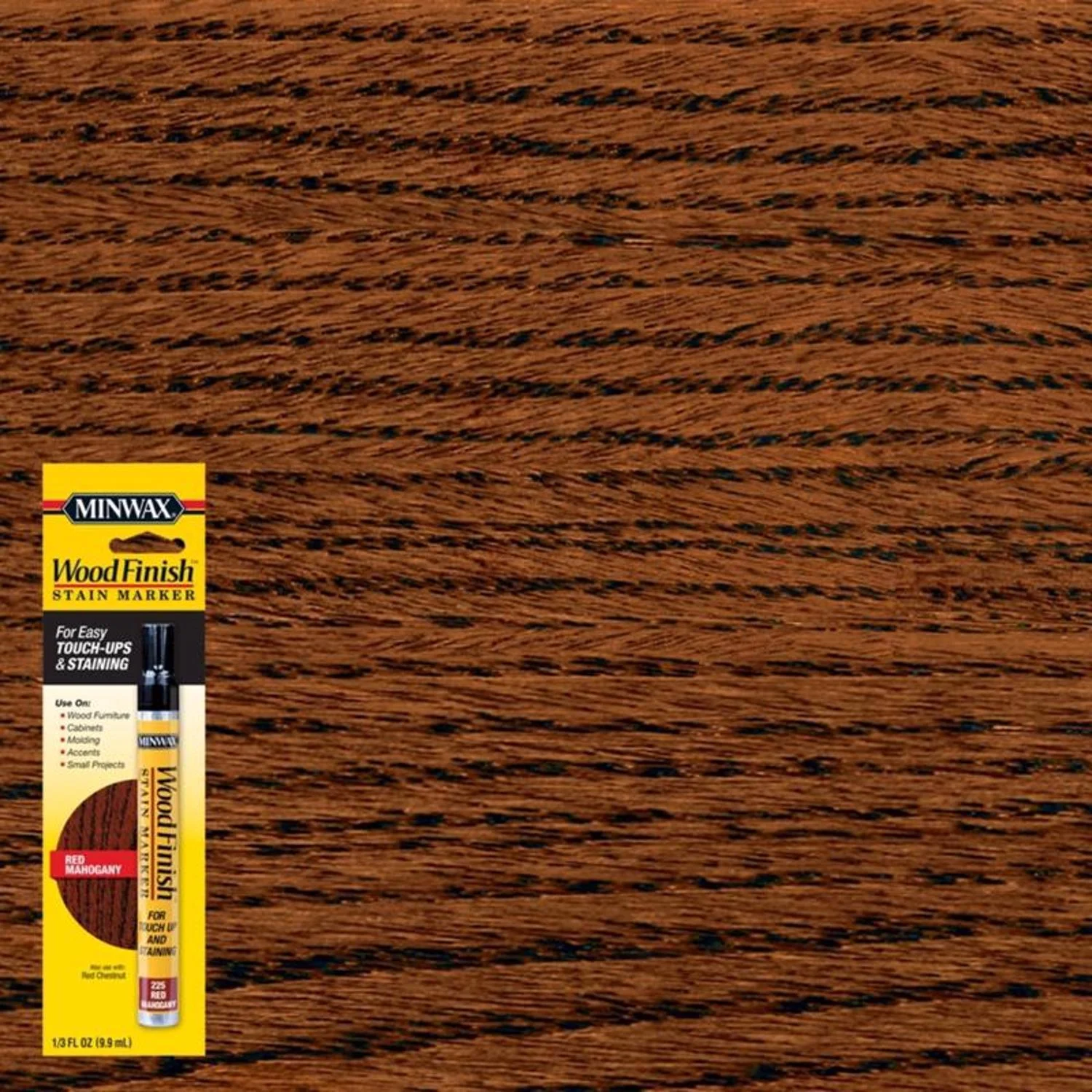 Minwax Wood Finish Stain Marker Semi-Transparent Red Mahogany Oil-Based Stain Marker 1/3 oz