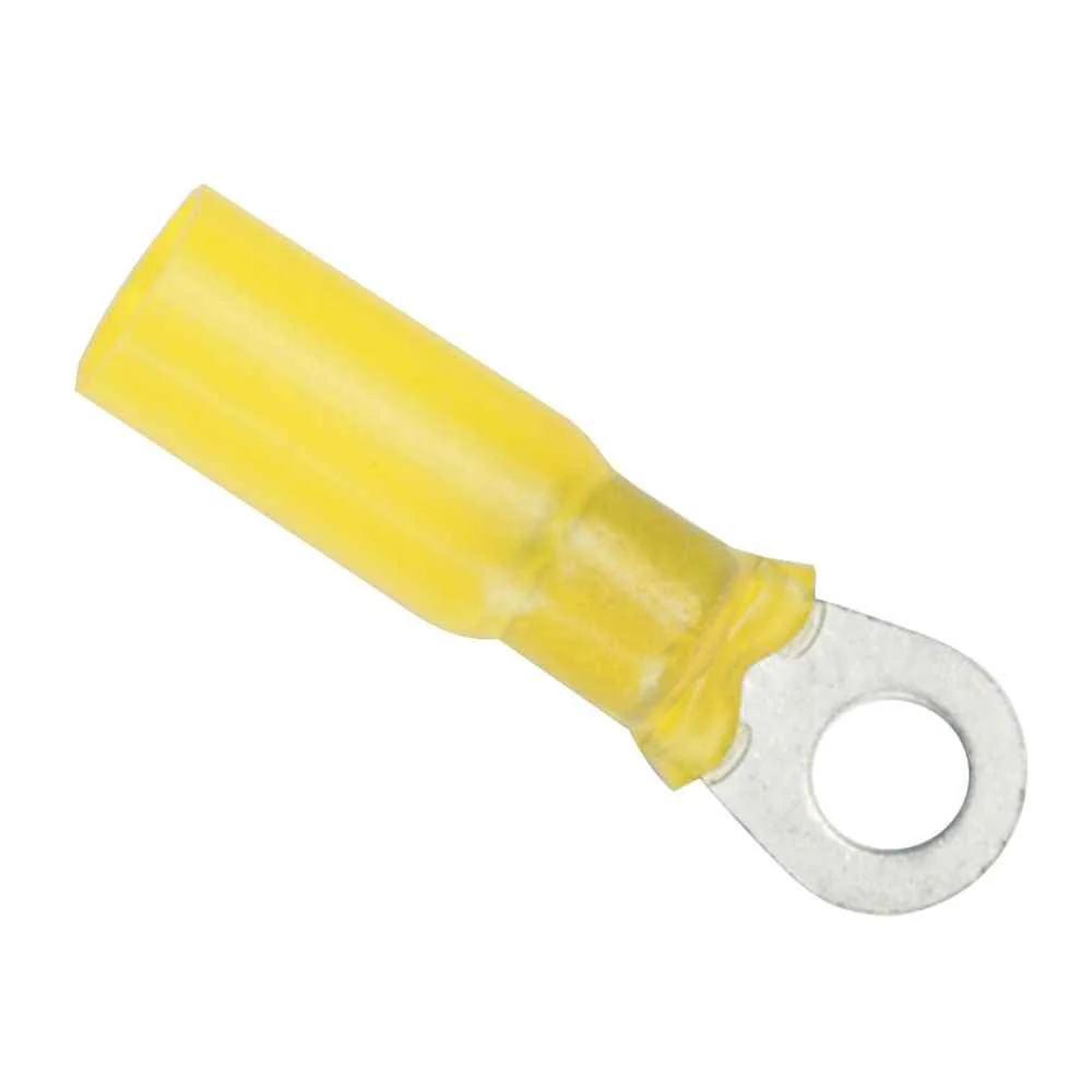 12-10 Gauge - 1/4" Heat Shrink Ring Terminal - 100-Pack