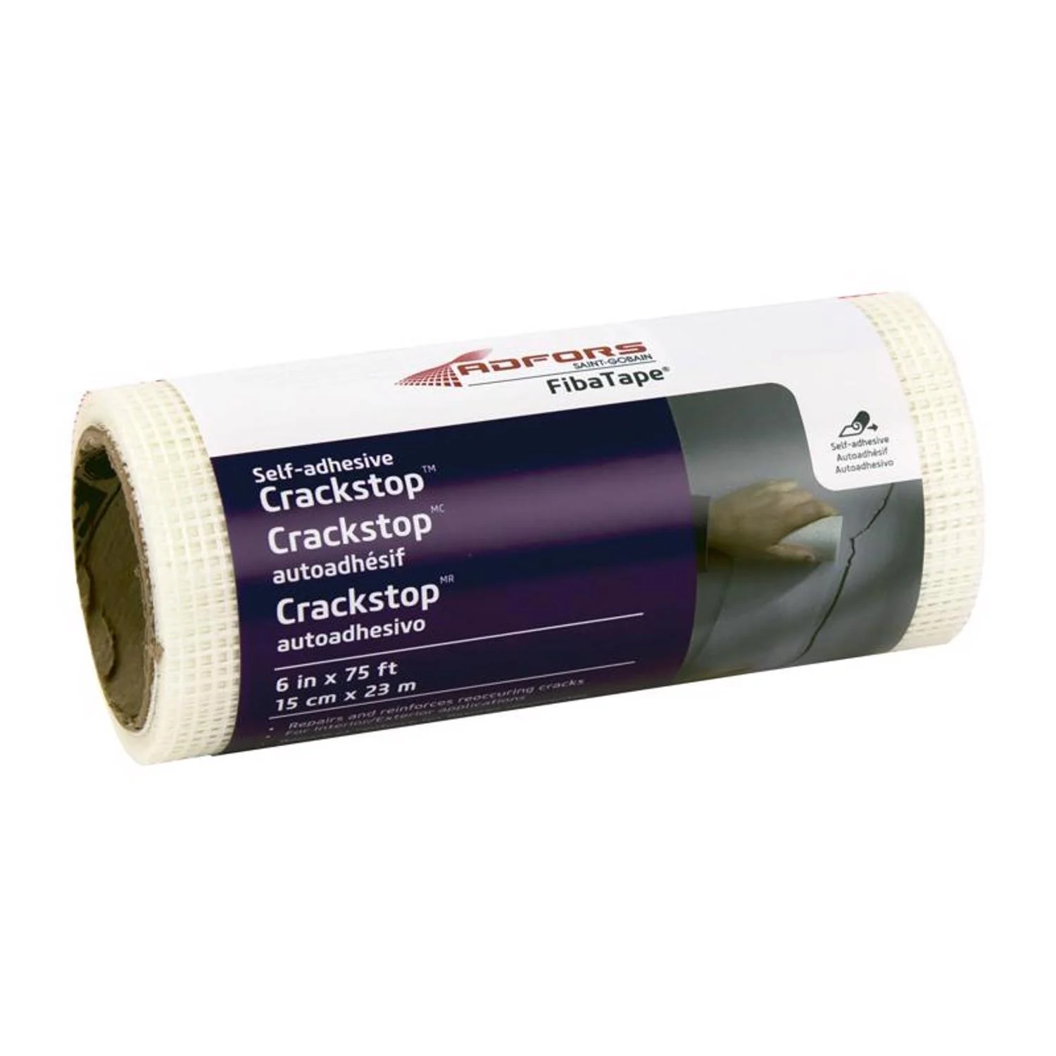 ADFORS FibaTape 75 ft. L X 6 in. W Fiberglass Mesh White Self Adhesive Wall Repair Fabric
