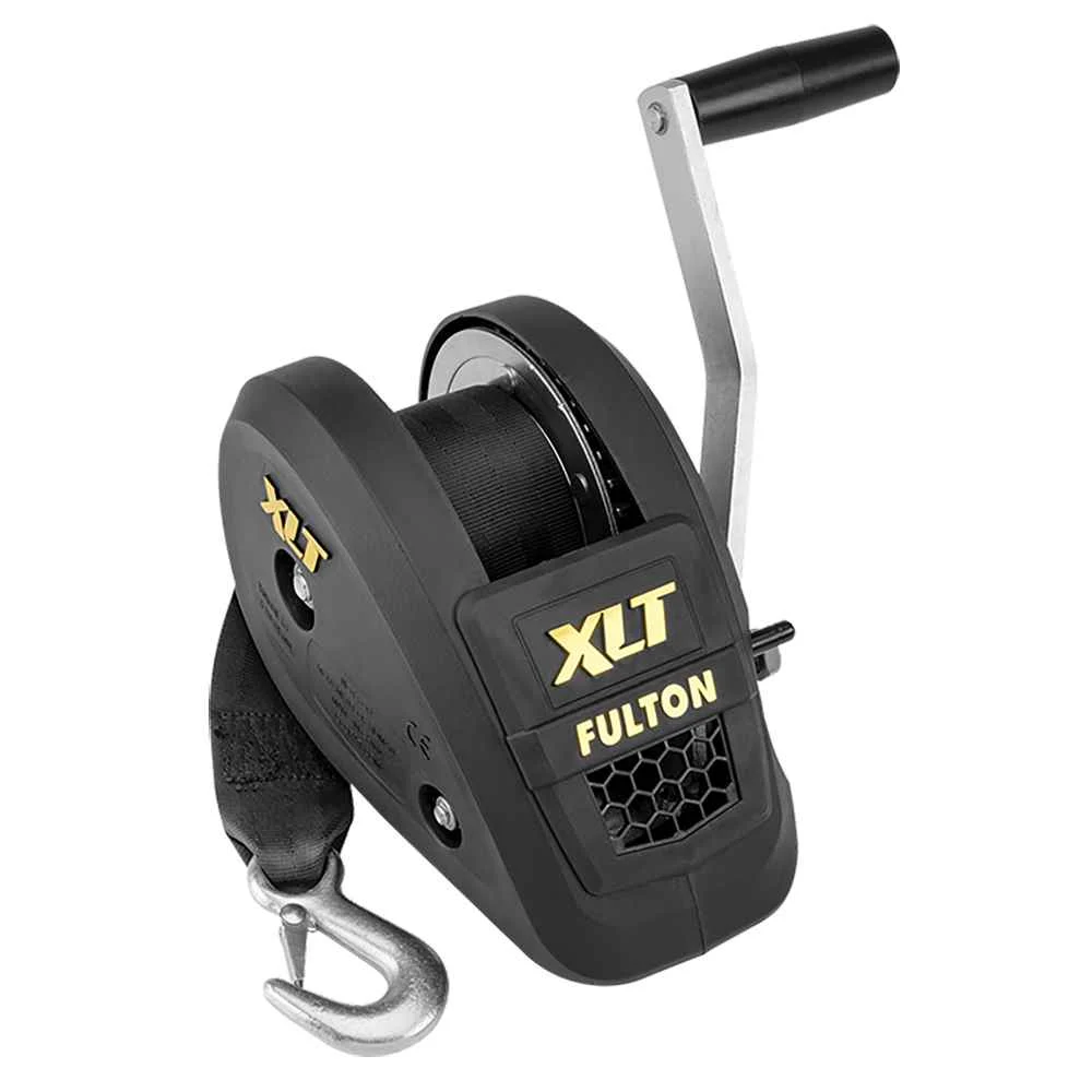 1500lb Single Speed Winch w/20' Strap Included - Black Cover