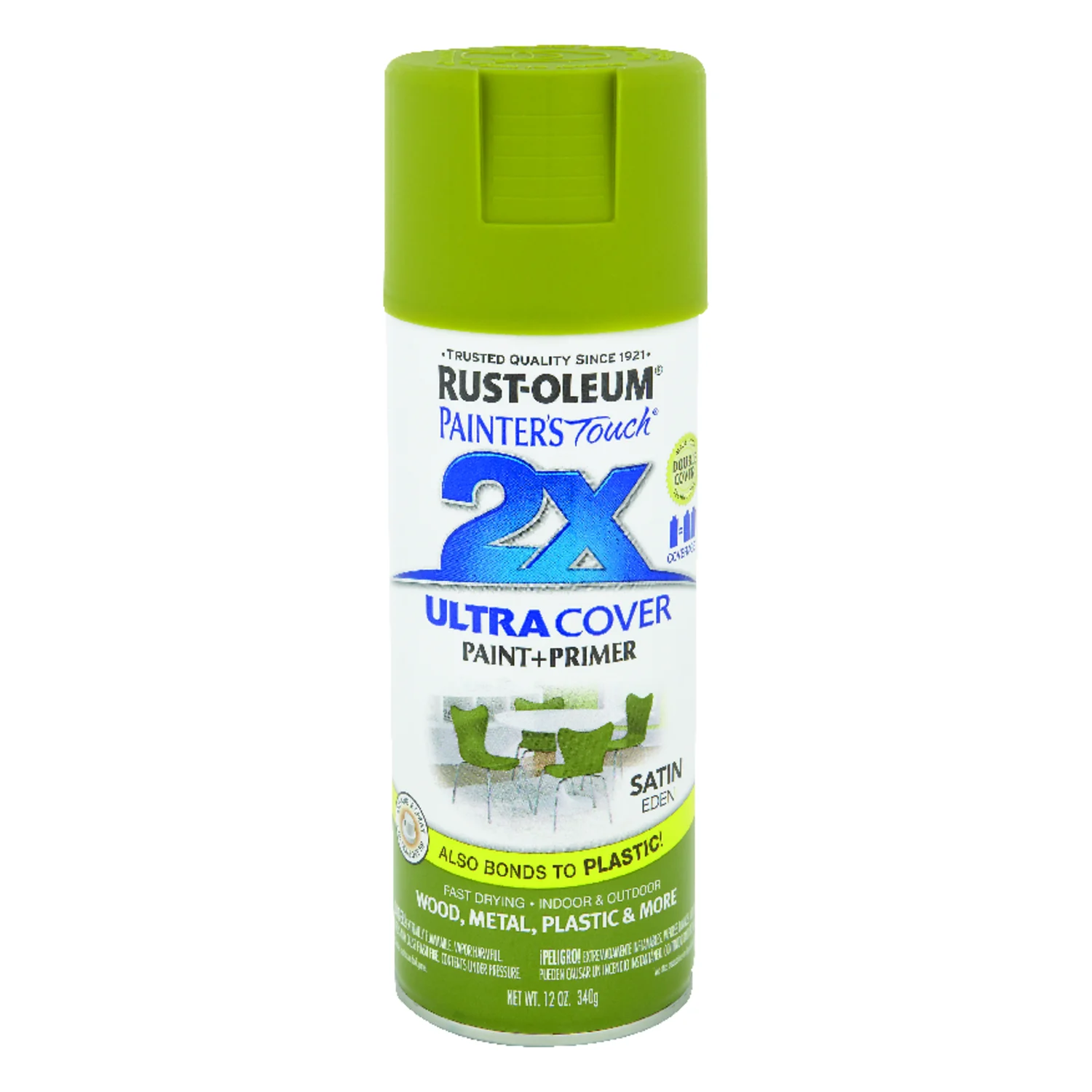 Rust-Oleum Painter's Touch 2X Ultra Cover Satin Eden Paint+Primer Spray Paint 12 oz