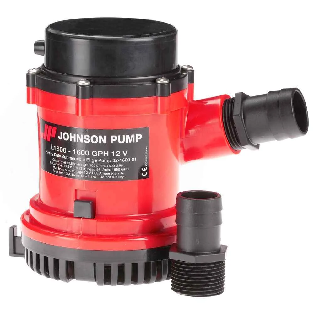 1600 GPH Bilge Pump 1-1/8" Hose 12V
