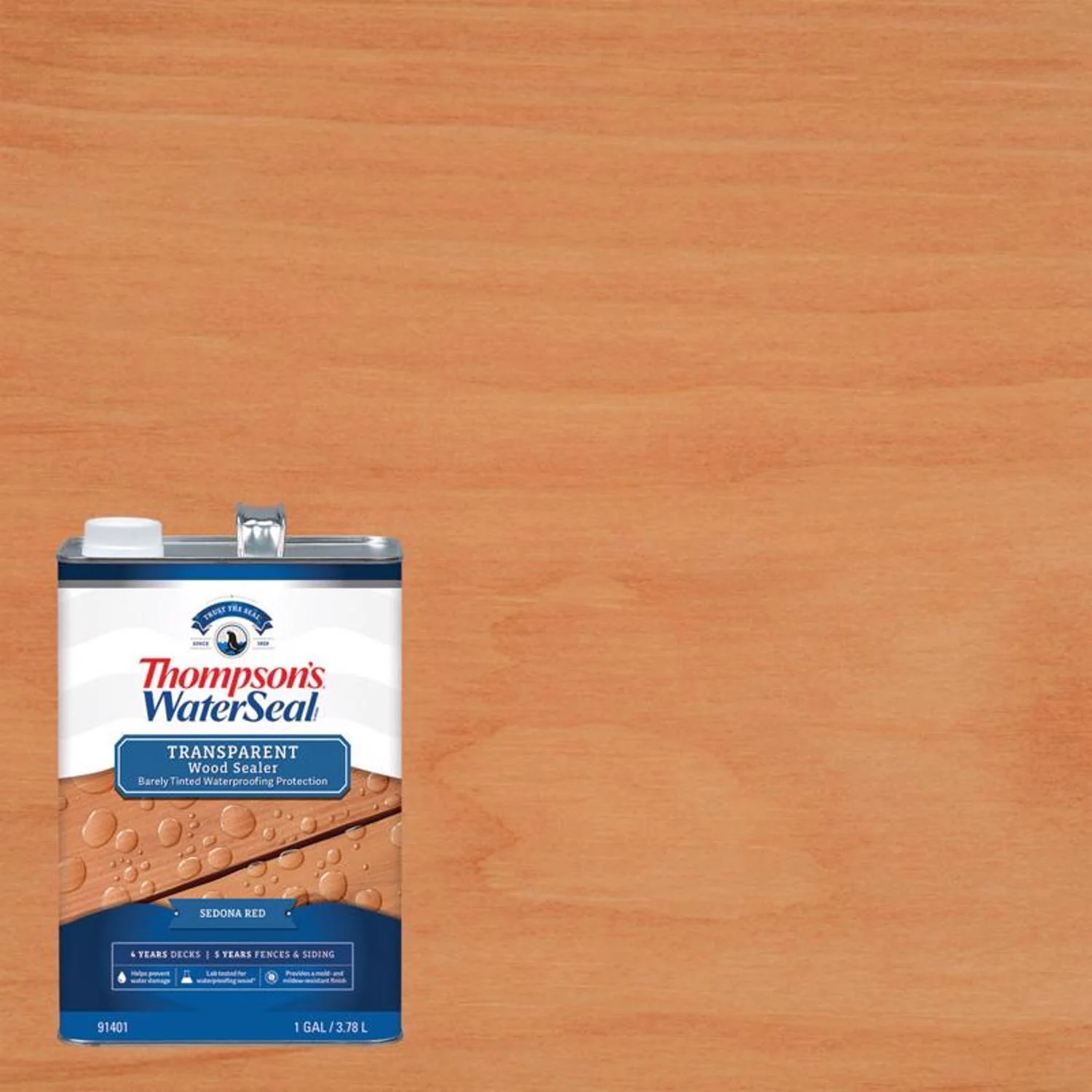 Thompson's WaterSeal Wood Sealer Transparent Sedona Red Waterproofing Wood Stain and Sealer 1 gal