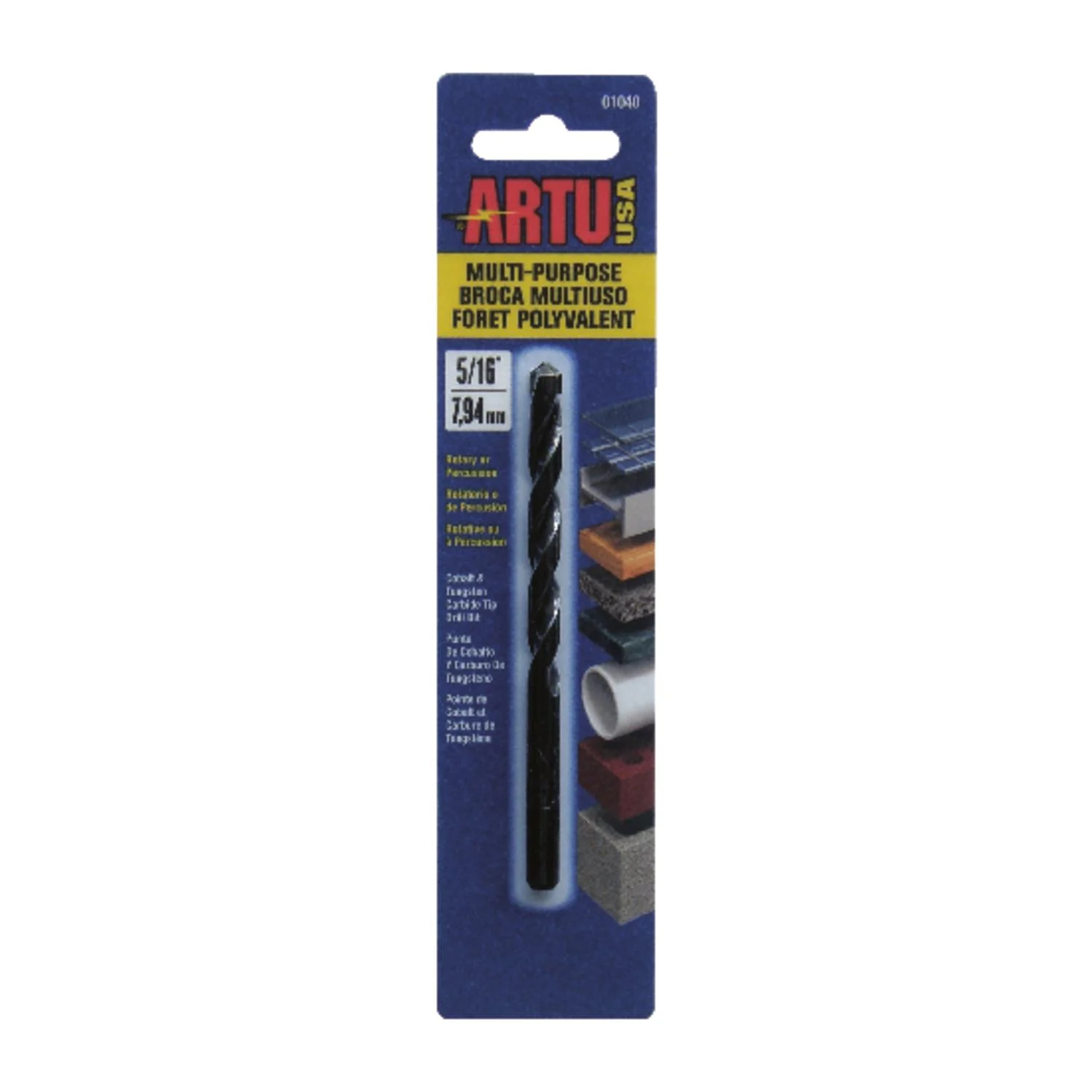 ARTU 5/16 in. X 4-1/2 in. L Tungsten Carbide Tipped Drill Bit Straight Shank 1 pc
