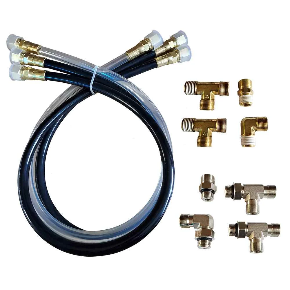 30" Hose & Fitting Kit Including Orb & NPT Helm Fittings
