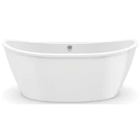 MAAX Delsia 66" Fiberglass Center Drain Non-Whirlpool Flatbottom Freestanding Bathtub in White