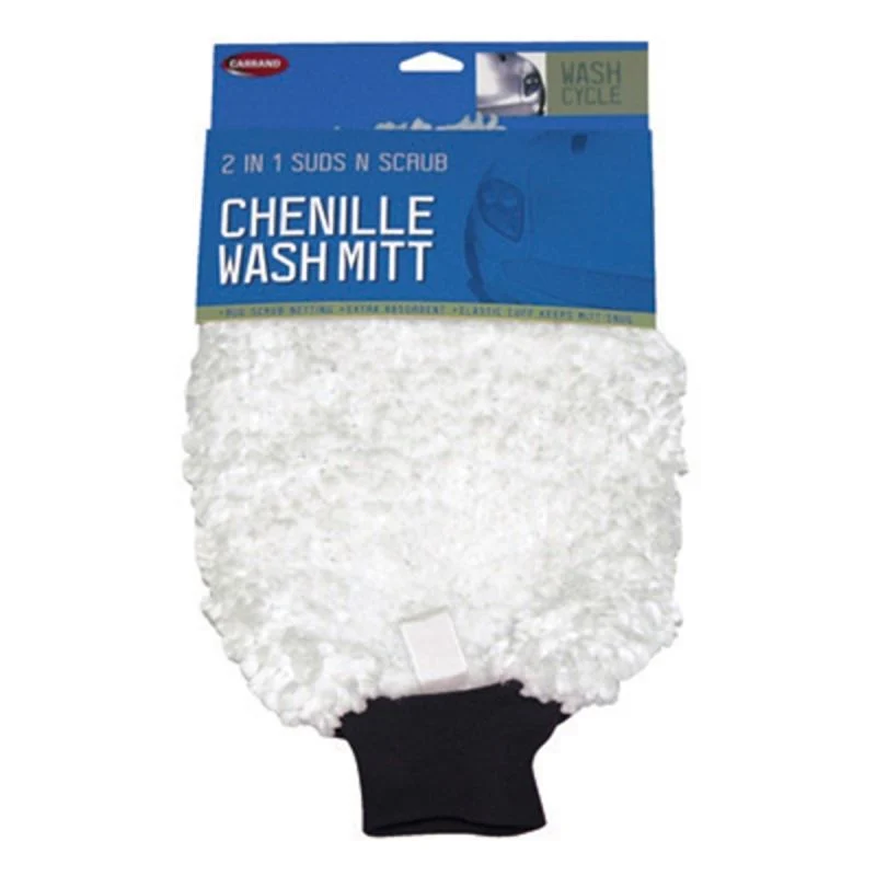 Carrand 2 In 1 Suds N Scrub Chenille Wash Mitt