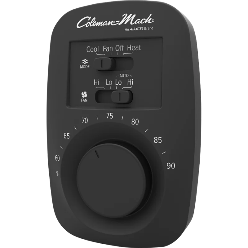 Coleman Analog Heat/Cool Wall Thermostat - Black
