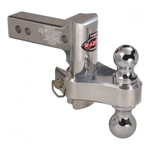 Trimax TRZ4AL-RP - 4? ALUMINUM Adjustable Drop Hitch, Pin & Clip