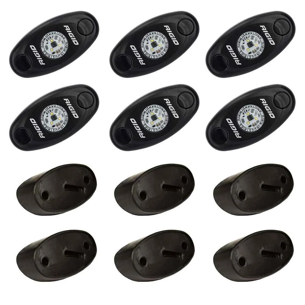 Rigid Industries ASeries LED Universal Rock Light Kit High Power Cool White Set Of 6 400253