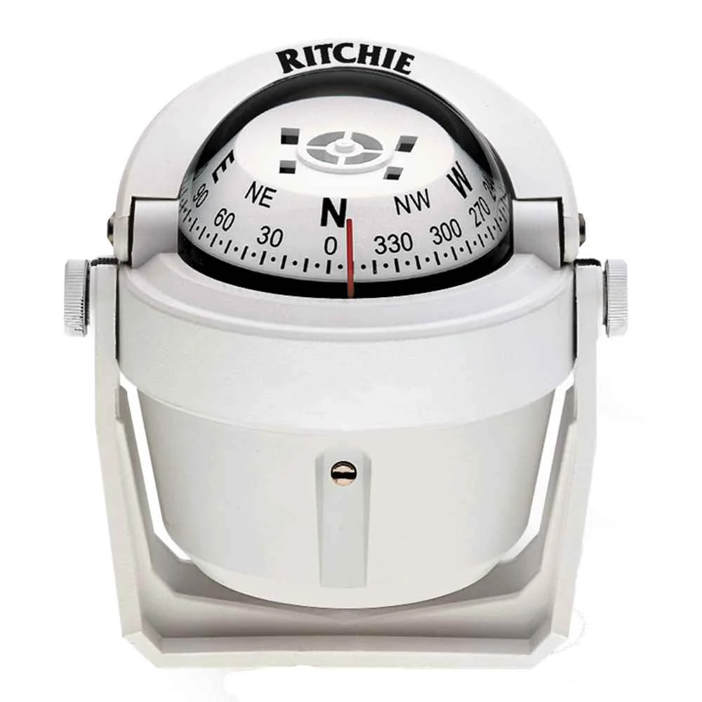 B-51W Explorer Compass - Bracket Mount - White