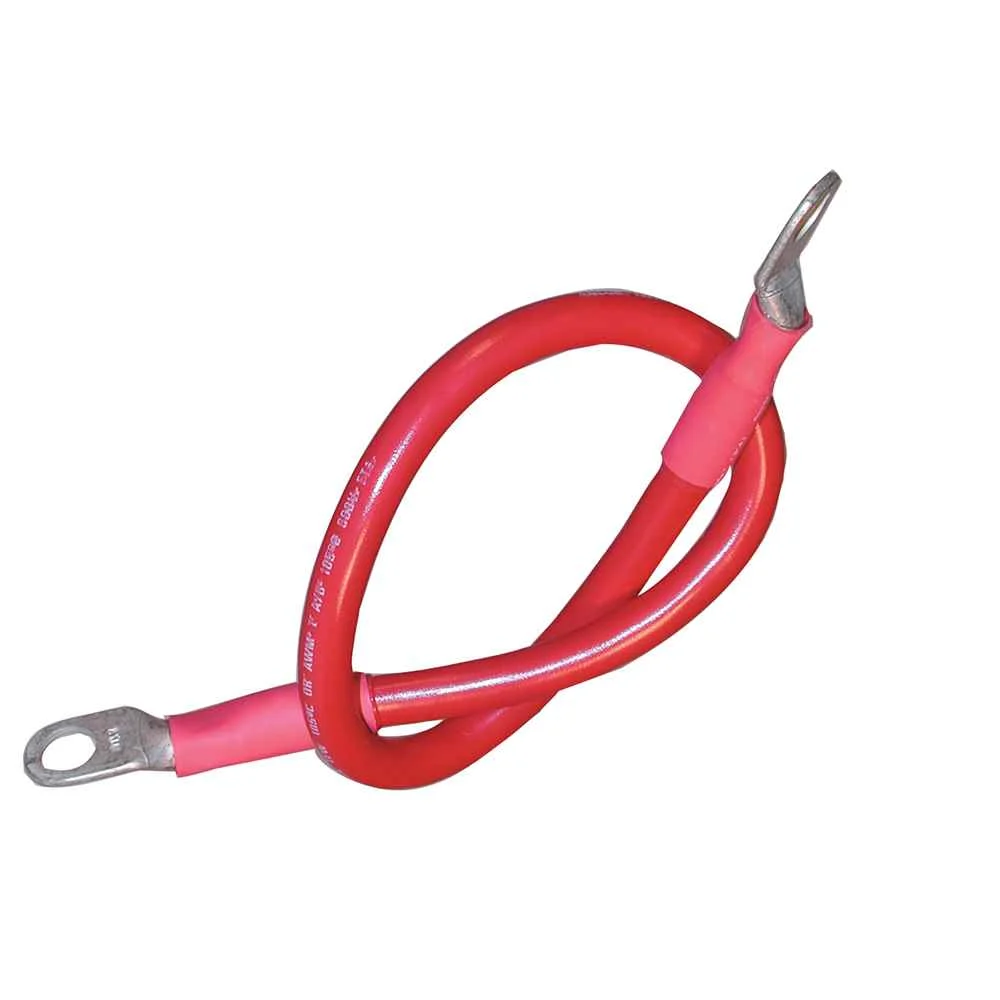 Battery Cable Assembly, 4 AWG (21mm-) Wire, 3/8" (9.5mm) Stud, Red - 32" (81.2cm)