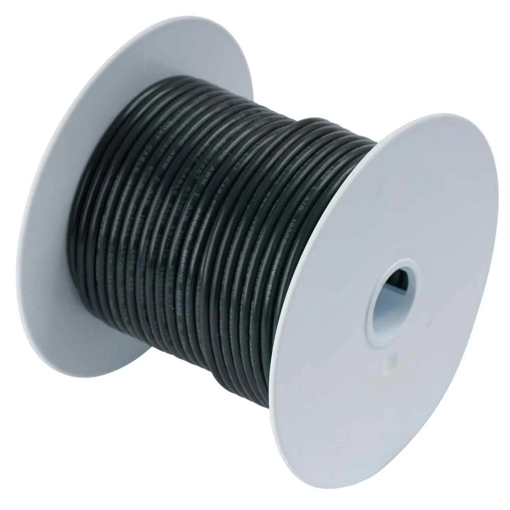 Black 18 AWG Tinned Copper Wire - 100'