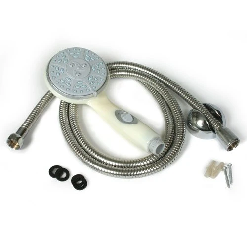Camco 43715 - Shower Head Kit - Off WHite w/OO includes hose,head,mount & hardware