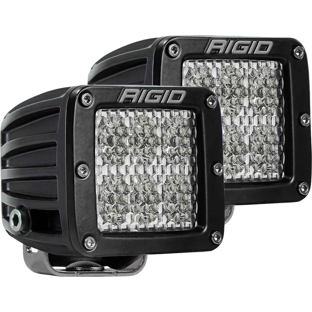 Rigid Industries DSeries PRO LED Light Flood Diffused Surface Mount Black Housing Pair 502513