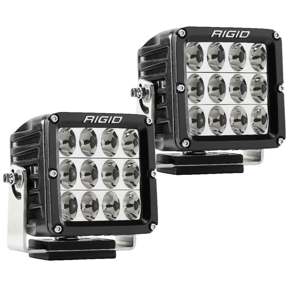 Rigid Industries DXL PRO LED Light Driving Optic Surface Mount Black Housing Pair 322613