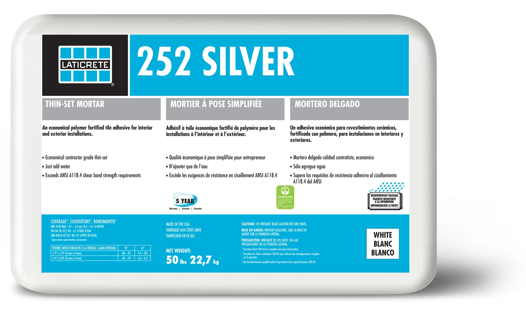 Laticrete Mortar 252 Silver Grey