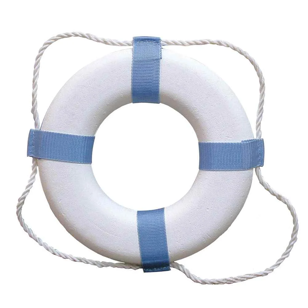 Decorative Ring Buoy - 17" - White/Blue - Not USCG Approved