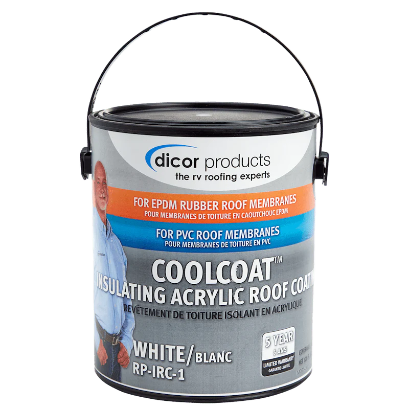 Dicor Corp. RP-IRC-1 CoolCoat Insulating Acrylic Roof Coating, White - 1 Gallon