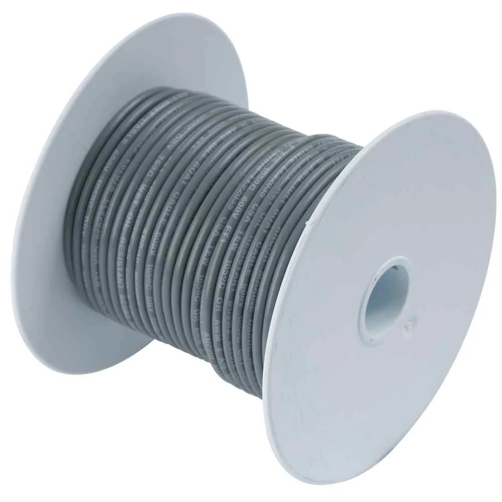 Grey 14 AWG Tinned Copper Wire - 100'