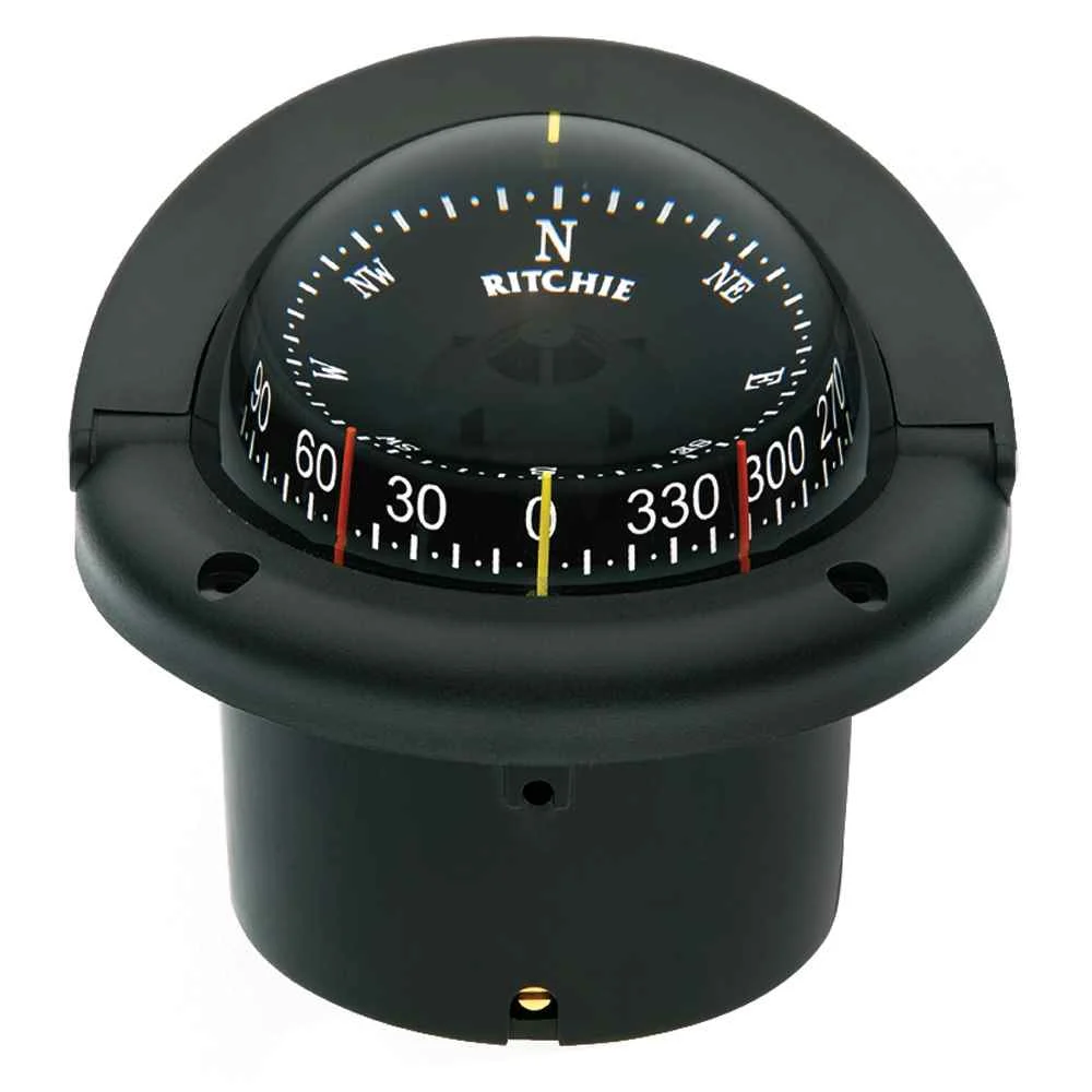 HF-743 Helmsman Combidial Compass - Flush Mount - Black