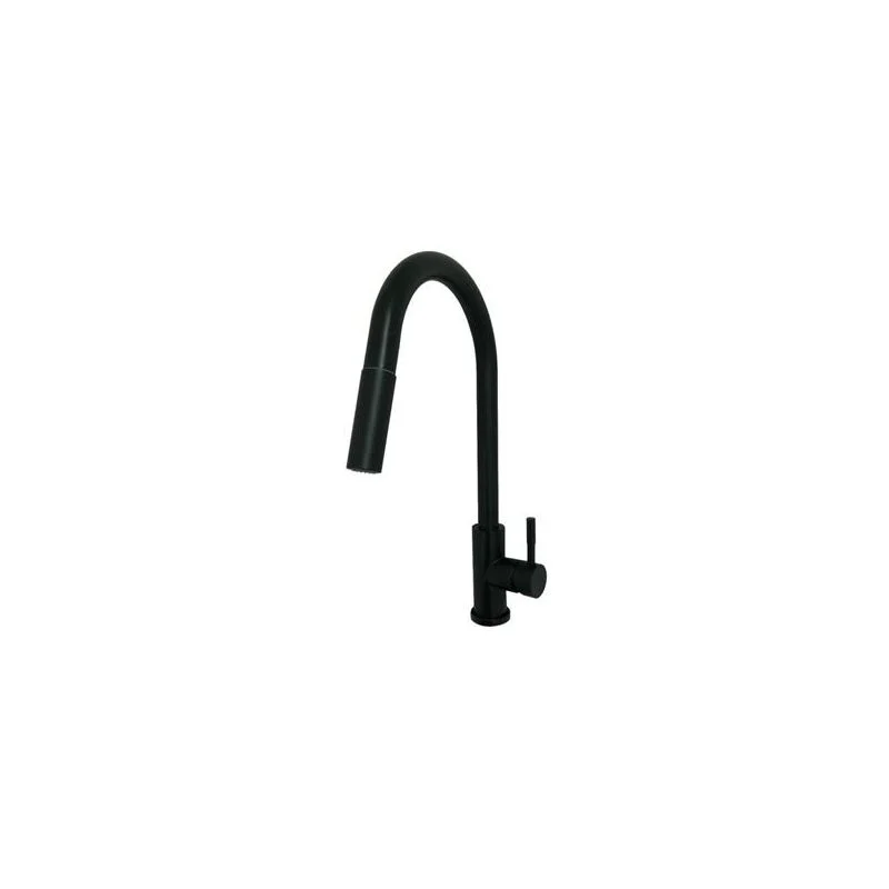 American Brass Black Matte Stainless Steel Single Lever Hi-Arc Pulldown Kitchen Faucet