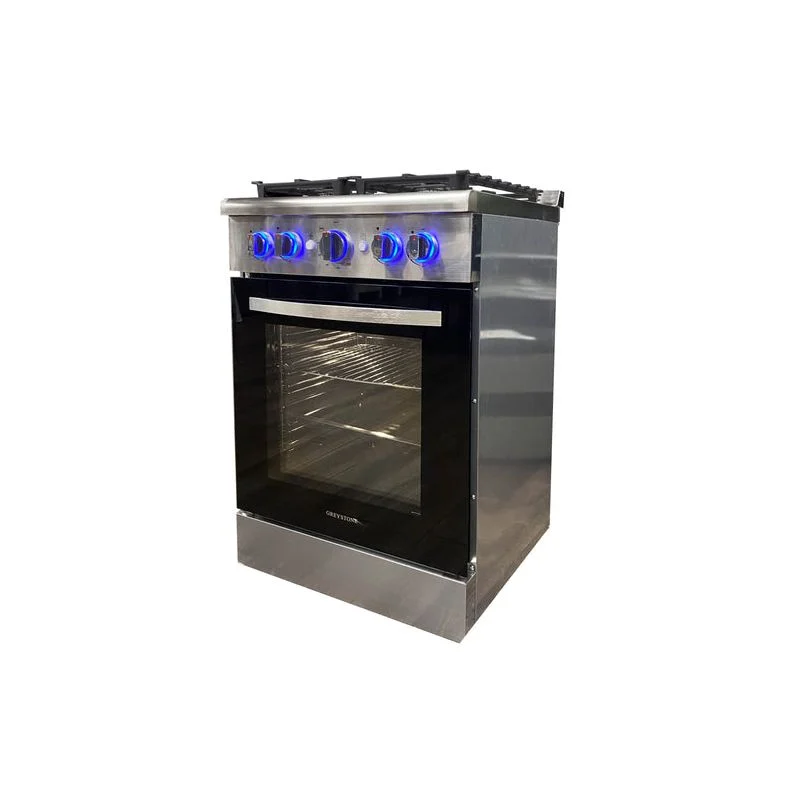 Way Interglobal Stainless Steel Greystone 24" Gas 4 Burner Range