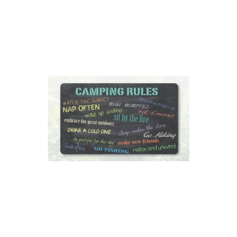 Camping Rules Kitchen Mat