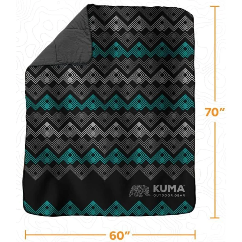 Kuma Polyester Camp Blanket-Peaks N' Valleys Design