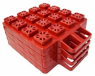 Leveling Block Valterra A10-0916 Stackers, Use to Level RV While Parked, Interlocking Blocks, Safe Up To 40000 Pound Gross Vehicle Weight, Red, Plastic, Set of 4