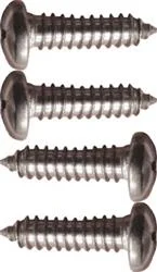 License Plate Mounting Hardware Cruiser 80430 Philips Head Self Taping Fastener, Stainless Steel, 4 Piece Set