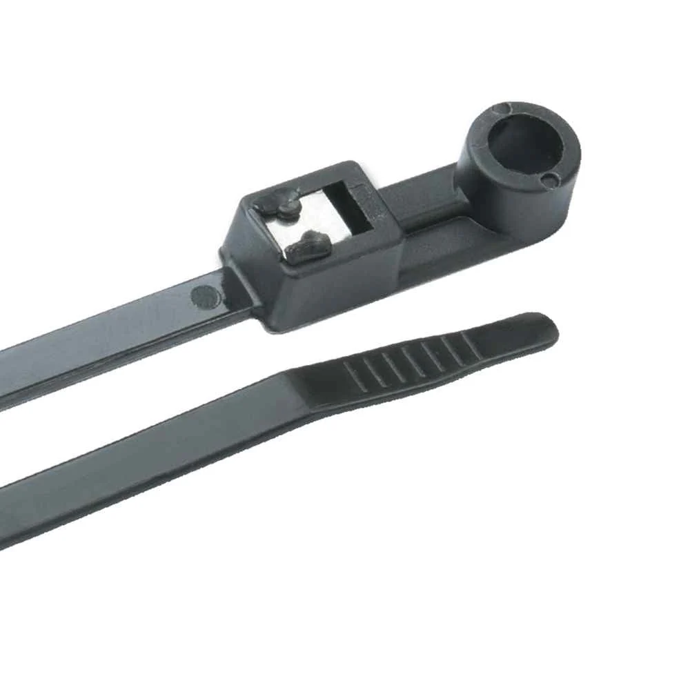 Mounting Self-Cutting Cable Ties - 8" - UV Black - 50-Pack