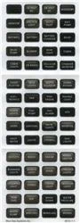 Multi Purpose Label Blue Sea 8214-BSS For Contura Switch Water Resistant Panels/ T Blade Fuse Blocks, Waterproof DC Label Kit, Small Format Labels, Rectangular, Black With White Letter