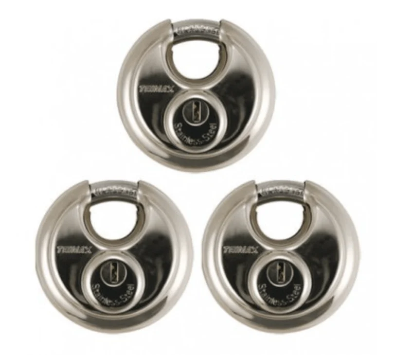 Padlock Trimax Locks TRP3170 Key Type, 70 Millimeter Body Diameter/ Round, 10 Millimeter Diameter Shackle, General Purpose, Stainless Steel, Round