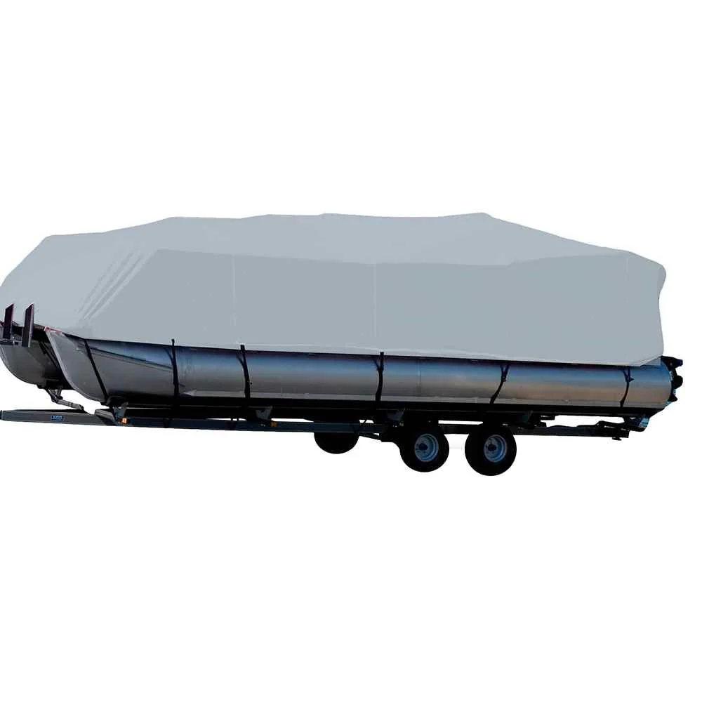 Performance Poly-Guard Styled-to-Fit Boat Cover f/18.5' Pontoons w/Bimini Top & Rails - Grey