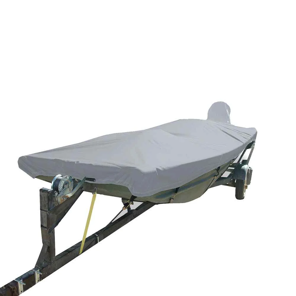 Performance Poly-Guard Styled-to-Fit Boat Cover f/Extra Wide 14.5' Open Jon Boats - Grey