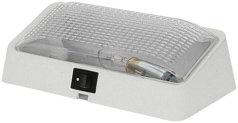 Peterson Mfg. V384S Porch Light With Switch - Clear Lens/White Base