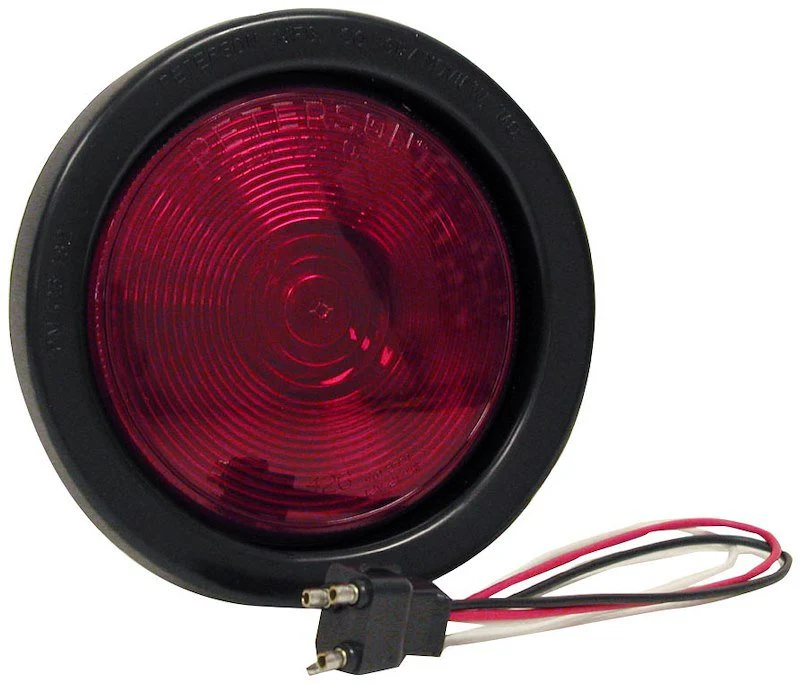 Peterson Mfg. V426KR Stop/ Turn/ Tail Light, Incandescent Bulb, Round, Red Lens, 4"