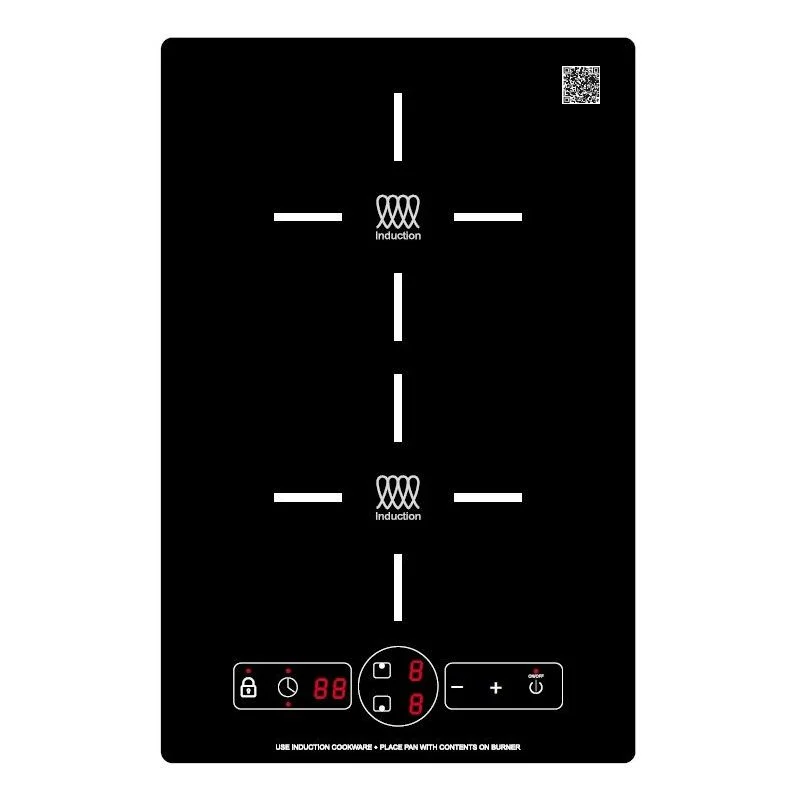 Pinnacle Appliances Black 13” Built-In Two Burner Stove Induction Cooktop