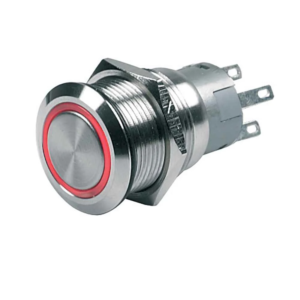 Push-Button Switch 12V Latching On/Off - Red LED