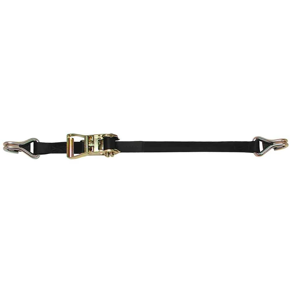 Ratchet Strap Tie-Down w/Double J-Hooks & Keeper - 1" x 12'
