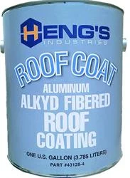 silver - Roof Coating Heng's Industries 43128-4 Use To Protect Roofs Against All Weather Conditions, For Metal And Aluminum Roofs, Silver