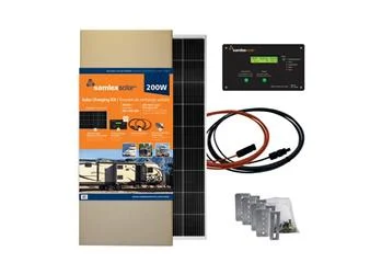 Solar Kit Samlex America SRV-200-30A Battery Charging Panel Kit, 200 Watt/ 20.52 Volt, Monocrystalline Panel, 26.77" Width x 59.05" Height x 1.39" Thickness, Bracket Mount, With 30 Amp Charge Controller