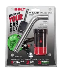 Trailer Hitch Pin BOLT Locks/ Strattec Security 7023582 Bent Pin, 5/8" Diameter, 3.55" Length, For Use With Class III/ IV/ V Hitch, With Keyed Lock, With Dust Cover, Single