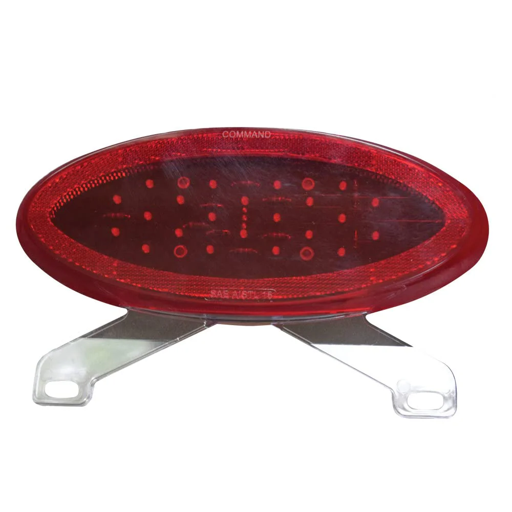 Trailer Light Creative Products 003-85L Command , Stop/ Turn/ Tail Light, LED Bulb, Elliptical Shape, Red, 9-3/4" x 4-1/4" x 1.1", With License Plate Bracket And Reflex