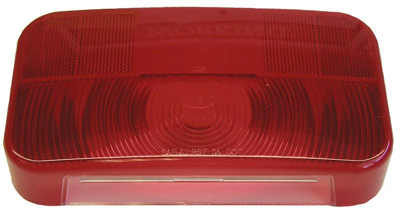 Trailer Light Lens Peterson Mfg. V25923-25 Replacement Lens For Peterson Trailer Light Part Number 25923, Rectangular, Red, Snap-On
