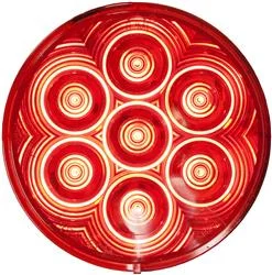 Trailer Light Peterson Mfg. V826KR-7 Stop/ Turn/ Tail Light, LED Bulb, Round, Red Lens, 4" Diameter, With Grommet And 431-491 Plug