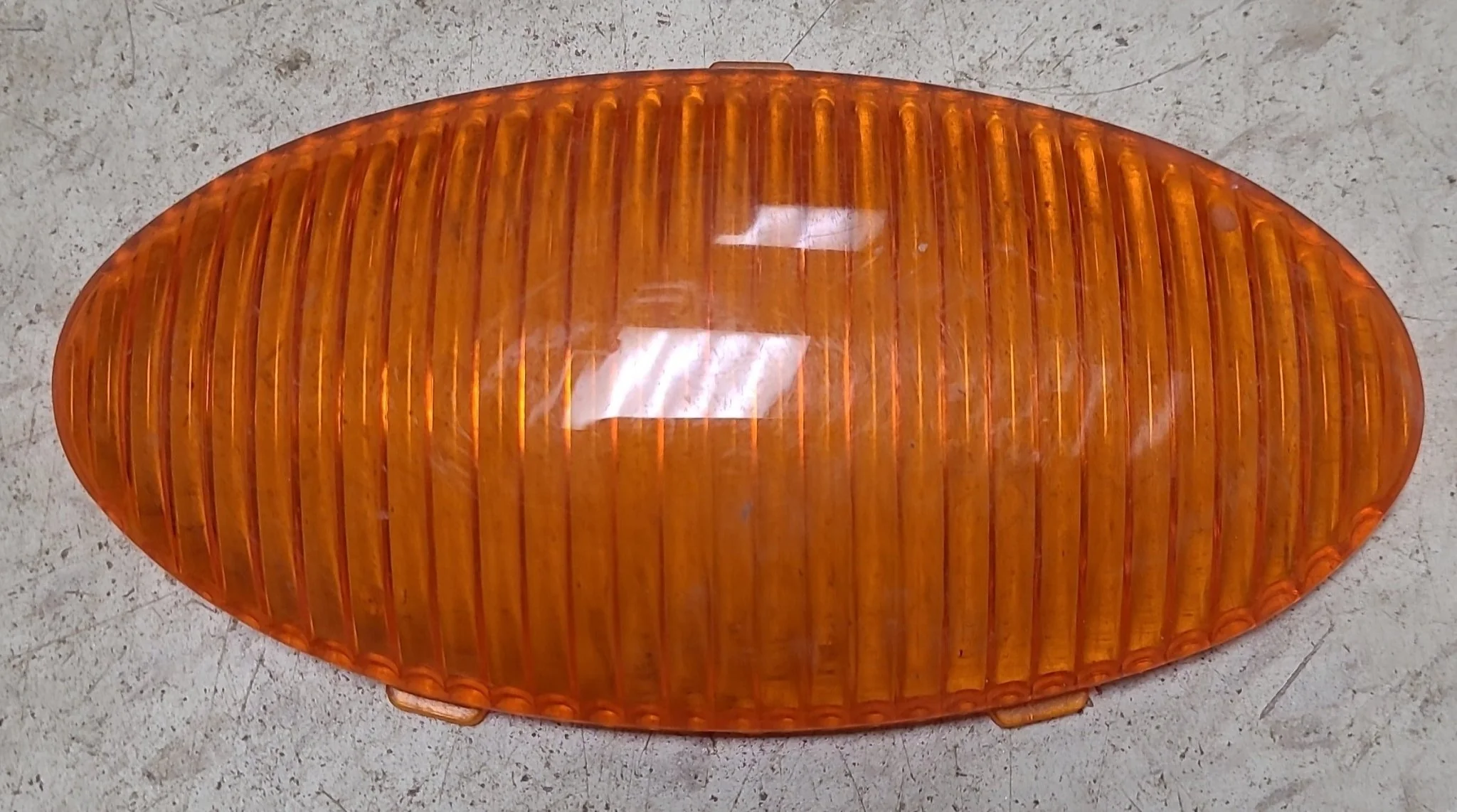 Used Porch Light Replacement Lens, Amber 5 1/2" X 2 3/4"
