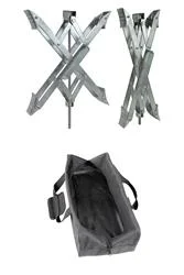 Wheel Chock Ultra-Fab Products 21-001098 Super Grip, For Use With Tandem Axle Trailers, Scissors Type, Steel, With Ratchet Wrench and Padlock, Collapses to 1" And Expands Up to 10-1/2", With Carrying Case